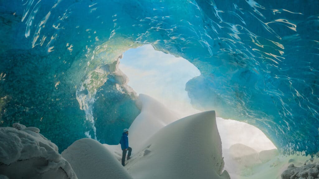 The Crystal ice cave in early 2017. Was the Last year it was big.