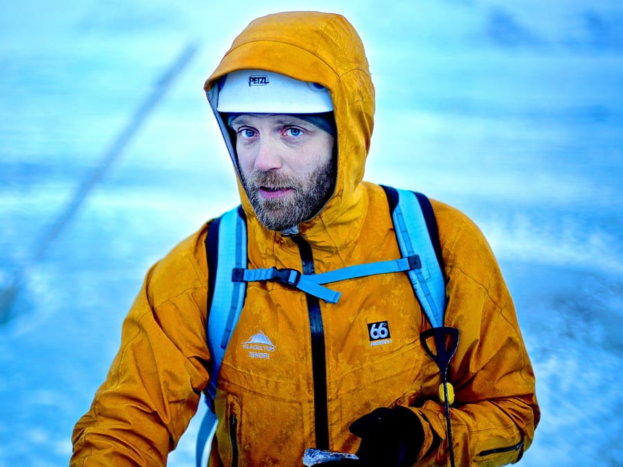 Sindri, the local guide behind Glacier Trips, on a glacier in southeast Iceland